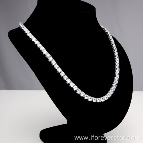Silver White Plated Iced Out Chain Jewelry Tennis